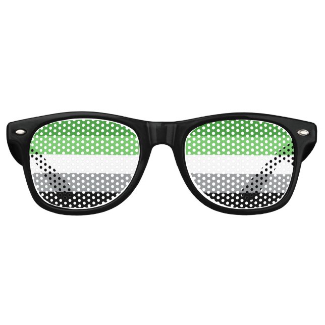 Sonnenbrille auf der Aromantischen Flagge (Vorderseite)