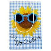 Sonnenbrille auf der Sonnenblumengeschenktasche Mittlere Geschenktüte (Vorderseite)