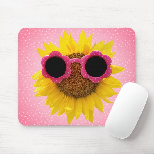 Sonnenbrille auf der Sonnenblumenmousepad Mousepad (Mit Mouse)