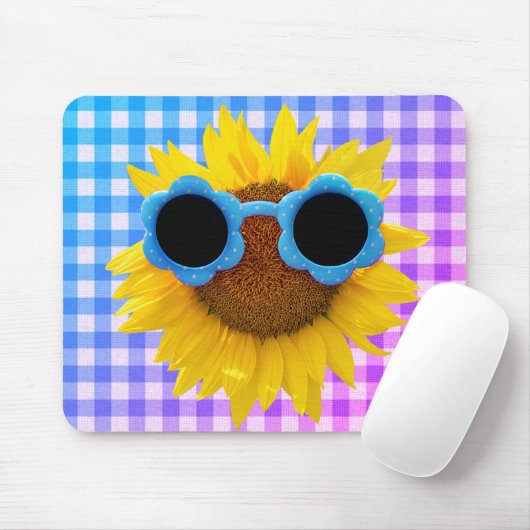 Sonnenbrille auf der Sonnenblumenmousepad Mousepad (Mit Mouse)