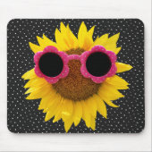 Sonnenbrille auf der Sonnenblumenmousepad Mousepad (Vorne)