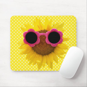 Sonnenbrille auf der Sonnenblumenmousepad Mousepad
