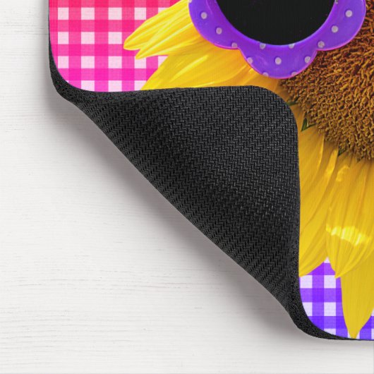 Sonnenbrille auf der Sonnenblumenmousepad Mousepad (Ecke)