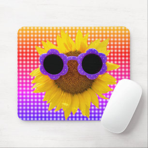 Sonnenbrille auf der Sonnenblumenmousepad Mousepad