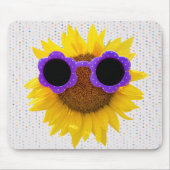 Sonnenbrille auf der Sonnenblumenmousepad Mousepad (Vorne)