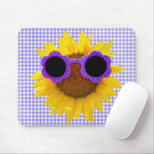 Sonnenbrille auf der Sonnenblumenmousepad Mousepad