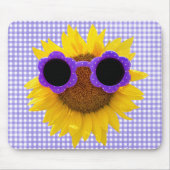 Sonnenbrille auf der Sonnenblumenmousepad Mousepad (Vorne)