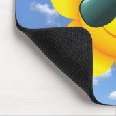 Sonnenbrille auf gelber Sonne Mousepad (Ecke)