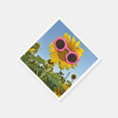 Sonnenbrille auf gelber Sonnenblume Serviette (Ecke)