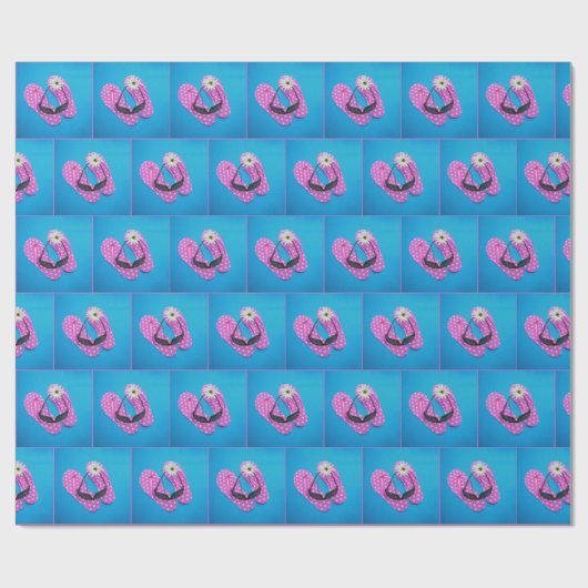 Sonnenbrille auf Polka-Dot-Flip-Flops Geschenkpapier (Flach)