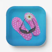 Sonnenbrille auf Polka-Dot-Flip-Flops Pappteller (Vorderseite)