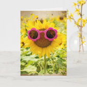 Sonnenbrille auf Sonnenblume Geburtstag Karte (Gelbe Blume)