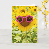 Sonnenbrille auf Sonnenblumen Karte (Gelbe Blume)