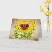 Sonnenbrille auf Sonnenblumen Karte (Gelbe Blume)