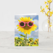 Sonnenbrille auf Sonnenblumen Karte (Gelbe Blume)