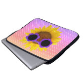 Sonnenbrille auf Sonnenblumen Laptopschutzhülle (Vorne Knopf)