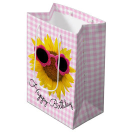 Sonnenbrille auf Sonnenblumen Mittlere Geschenktüte