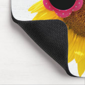 Sonnenbrille auf Sonnenblumen Mousepad (Ecke)