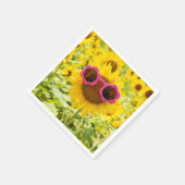 Sonnenbrille auf Sonnenblumen Serviette (Ecke)