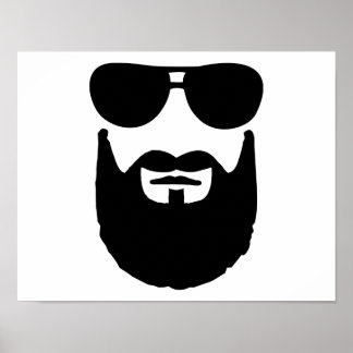 Sonnenbrille aus Vollbart Poster