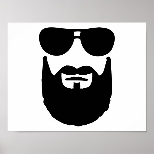 Sonnenbrille aus Vollbart Poster (Vorne)