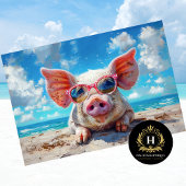 Sonnenbrille Beach Pig Schwimmen Decoupage Seidenpapier