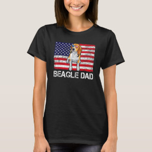 Sonnenbrille Beagle Vater Flag American Usa Hund T-Shirt