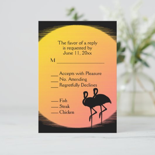 Sonnenbrille beim Hochfahren von Abenden RSVP Karte (Stehend Vorderseite)