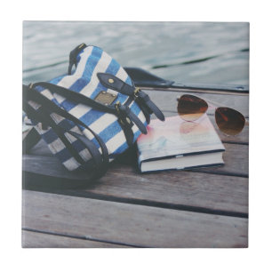 Sonnenbrille, Book, Pures on Dock by Lake Fliese