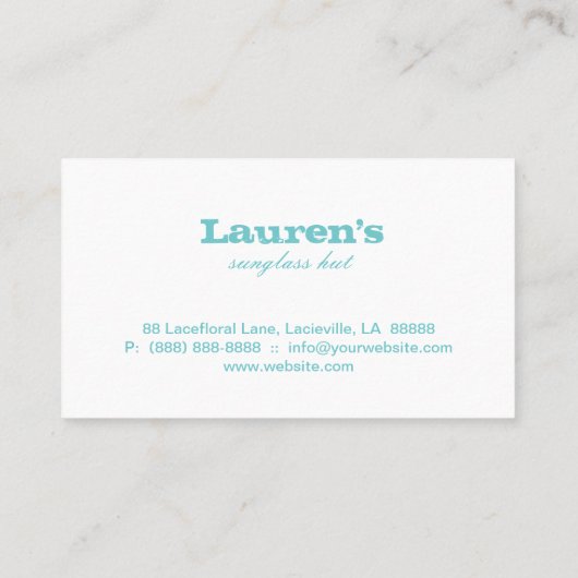 Sonnenbrille Business Card Mode Blonde Blue Visitenkarte (Rückseite)