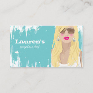 Sonnenbrille Business Card Mode Blonde Blue Visitenkarte