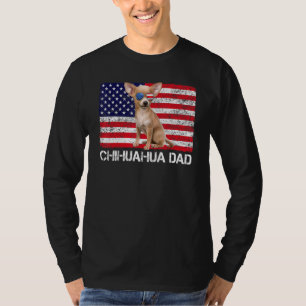 Sonnenbrille Chihuahua Vater Flag American Usa Dog T-Shirt