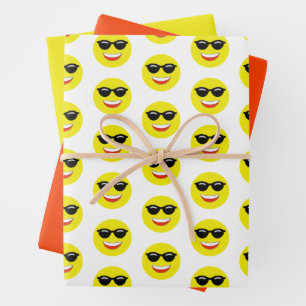 Sonnenbrille Chill Cool Emoji Pattern Geschenkpapier Set