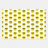 Sonnenbrille Chill Cool Emoji Pattern Geschenkpapier Set (Vorderseite)