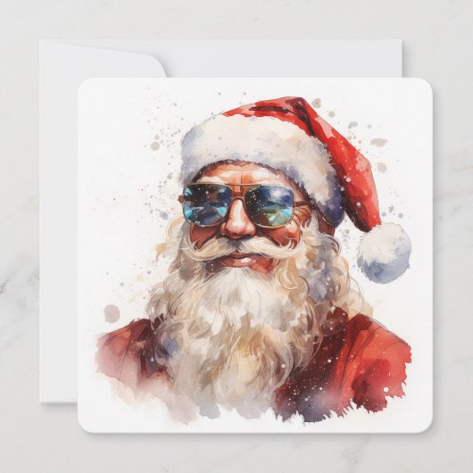 Sonnenbrille Cool Weihnachtskarte des Weihnachtsma Feiertagskarte (Vorderseite)