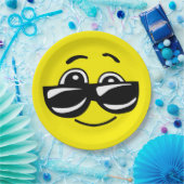 Sonnenbrille Coole Gesichter Funny Emoticon Party Pappteller (Party)