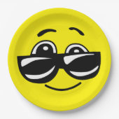 Sonnenbrille Coole Gesichter Funny Emoticon Party Pappteller (Vorderseite)