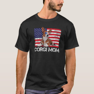 Sonnenbrille Corgi Mutter Flagge Amerikanisch Usa T-Shirt