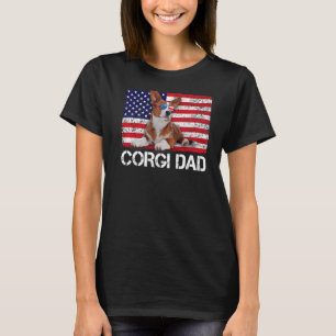 Sonnenbrille Corgi Vater Flag American Usa Dog T-Shirt