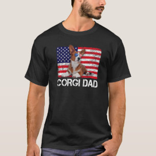 Sonnenbrille Corgi Vater Flagge Amerikanisch Usa H T-Shirt