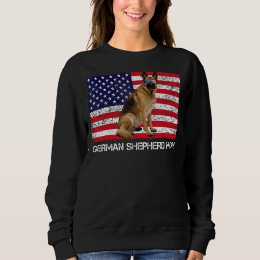 Sonnenbrille Deutsche Schäferfahne Mama Flag Ameri Sweatshirt (Vorderseite)