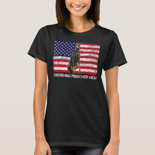 Sonnenbrille Doberman Pinscher Mama Flag American T-Shirt