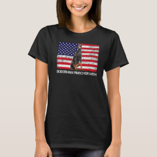 Sonnenbrille Doberman Pinscher Mama Flag American T-Shirt