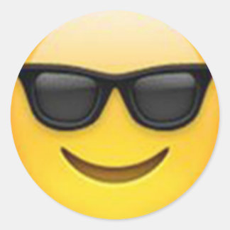 Sonnenbrille Emoji-Aufkleber Runder Aufkleber