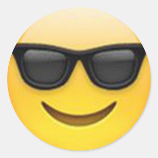 Sonnenbrille Emoji-Aufkleber Runder Aufkleber (Vorderseite)