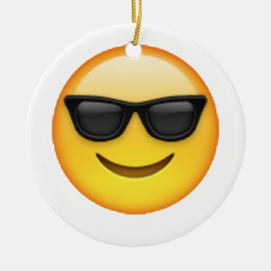 Sonnenbrille - Emoji Keramikornament (Vorne)
