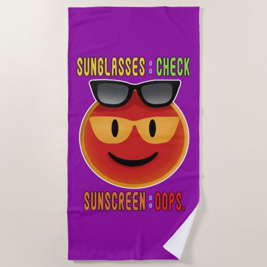 Sonnenbrille Emoji Mishap Strandtuch (Vorderseite)
