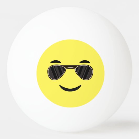 Sonnenbrille Emoji Tischtennisball (Vorderseite)