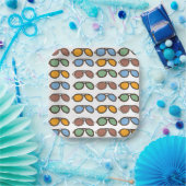 Sonnenbrille Farbenfrohe Sommersonne Pool Party Pappteller (Party)