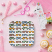 Sonnenbrille Farbenfrohe Sommersonne Pool Party Pappteller (Party)